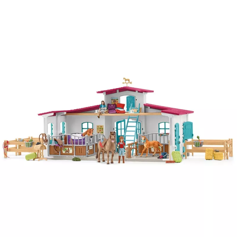 schleich HORSE CLUB Järveäärne ratsakeskus, talu, hobusetall, hobused, 5 a, mitmevärviline, plastik