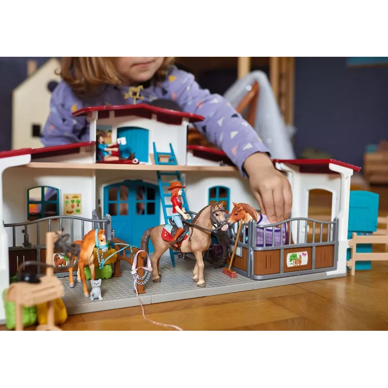 schleich HORSE CLUB Järveäärne ratsakeskus, talu, hobusetall, hobused, 5 a, mitmevärviline, plastik