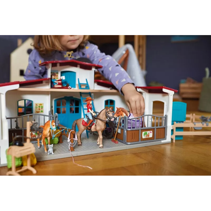 schleich HORSE CLUB Järveäärne ratsakeskus, talu, hobusetall, hobused, 5 a, mitmevärviline, plastik
