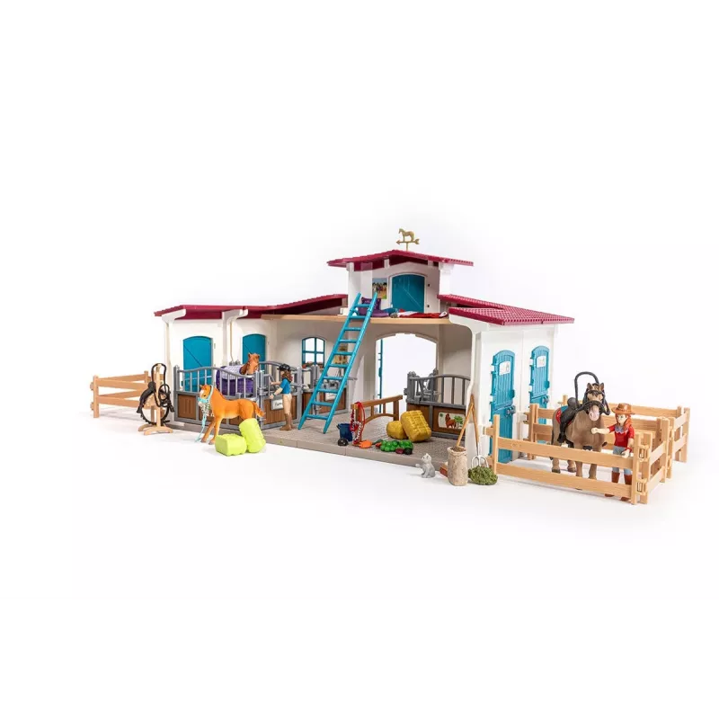 schleich HORSE CLUB Järveäärne ratsakeskus, talu, hobusetall, hobused, 5 a, mitmevärviline, plastik