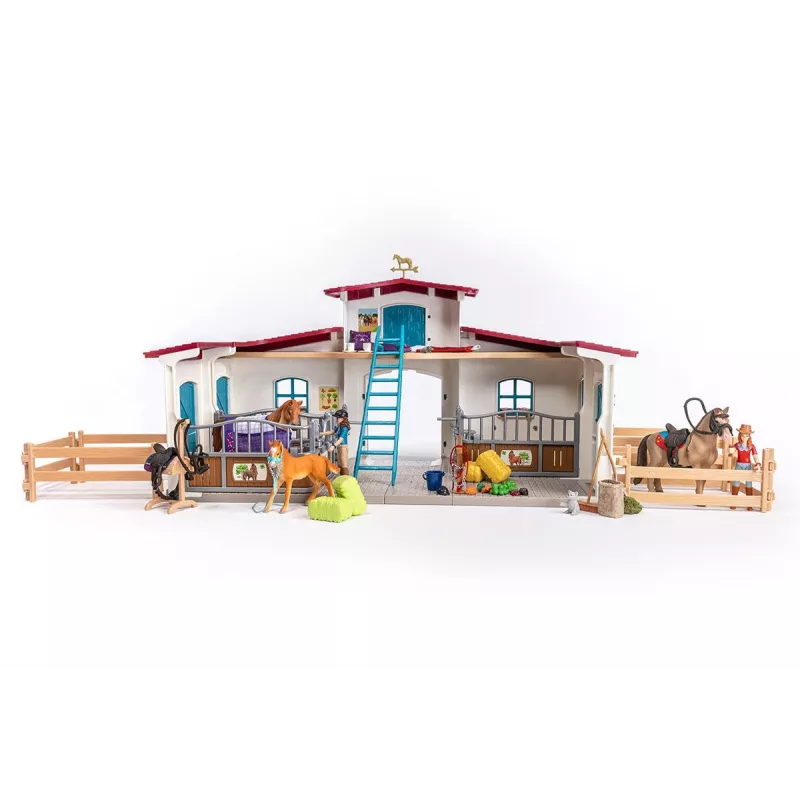 schleich HORSE CLUB Järveäärne ratsakeskus, talu, hobusetall, hobused, 5 a, mitmevärviline, plastik