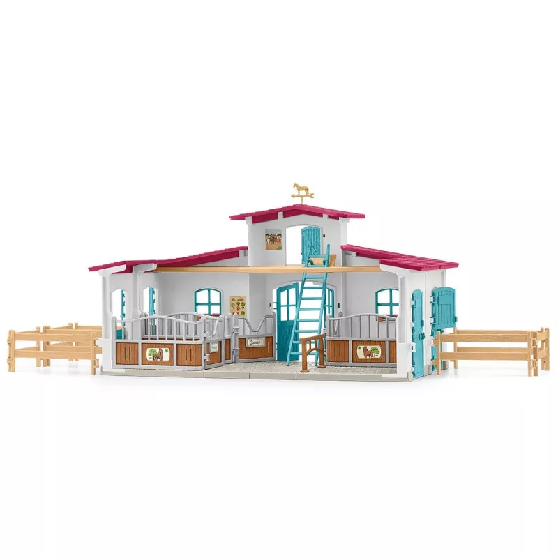 schleich HORSE CLUB Järveäärne ratsakeskus, talu, hobusetall, hobused, 5 a, mitmevärviline, plastik