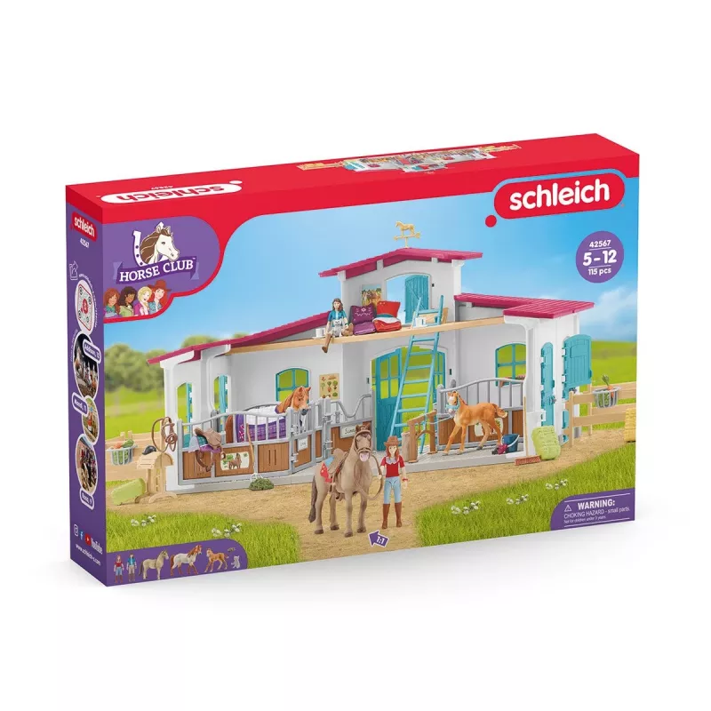 schleich HORSE CLUB Järveäärne ratsakeskus, talu, hobusetall, hobused, 5 a, mitmevärviline, plastik