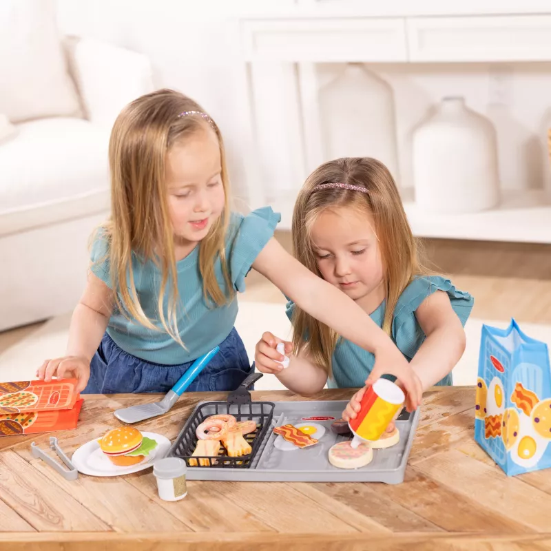 Melissa & Doug Flip & Fry Grill mängukomplekt Water WOW värvimuutva mängutoiduga, eelkooliealine mänguasi, vanusele 3+