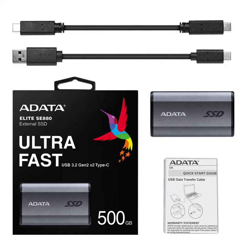 ADATA SE880 500 GB USB USB-C 3.2 Gen 2 (3.1 Gen 2) Wi-Fi hall