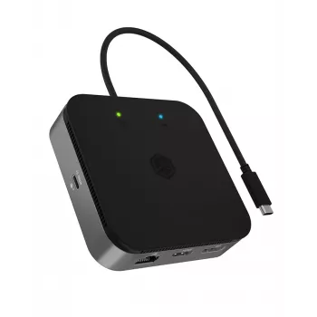 ICY BOX 7-in-1 USB4® dokkimisjaam kahe video väljundiga, juhtmega, USB4, 60 W, 3.5 mm, 10,100,1000 Mbit/s, antratsiit