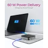 ICY BOX 7-in-1 USB4® dokkimisjaam kahe video väljundiga, juhtmega, USB4, 60 W, 3.5 mm, 10,100,1000 Mbit/s, antratsiit