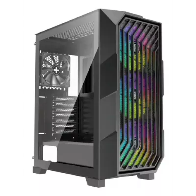 PC Midi Torni korpus XILENCE Performance A+ BREEZE II — must, karastatud klaas, toetab ATX/Micro‑ATX/Mini‑ITX, 3x140mm ees, 1x120mm taga
