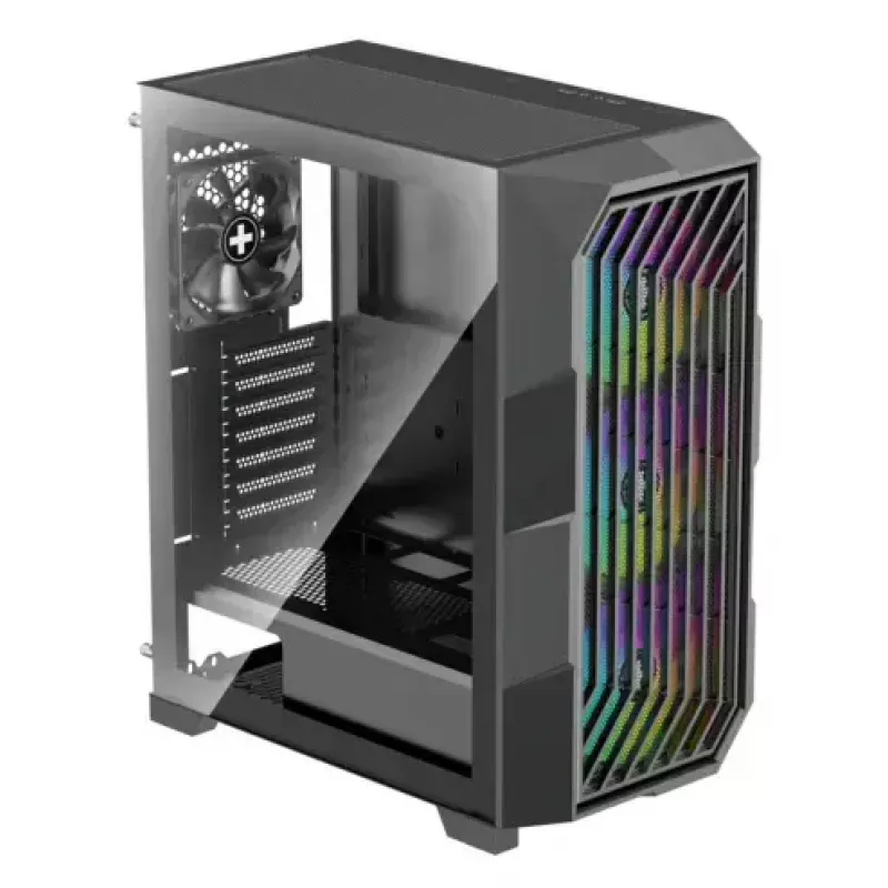 PC Midi Torni korpus XILENCE Performance A+ BREEZE II — must, karastatud klaas, toetab ATX/Micro‑ATX/Mini‑ITX, 3x140mm ees, 1x120mm taga