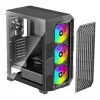PC Midi Torni korpus XILENCE Performance A+ BREEZE II — must, karastatud klaas, toetab ATX/Micro‑ATX/Mini‑ITX, 3x140mm ees, 1x120mm taga