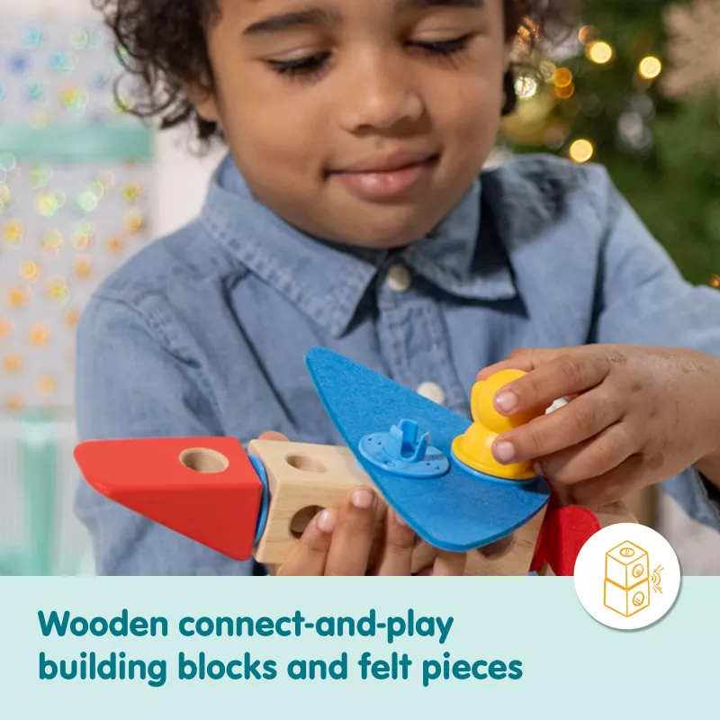 Puidust ühendatavate sõidukite ehituskomplekt Melissa & Doug Blockables, 54 tk, ühendatav, FSC-sertifikaadiga