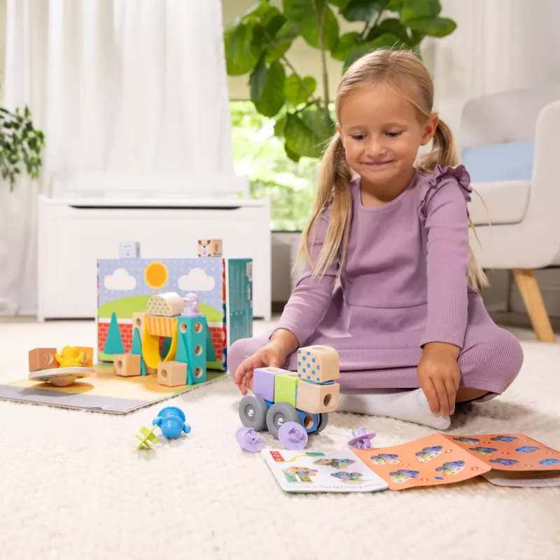 Melissa & Doug MDT BBN Blockables Town Pyst GML, 2 a, 73 tk, plastik, puit