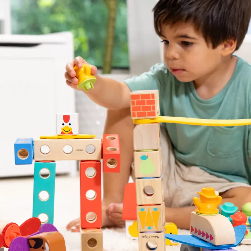 Melissa & Doug MDT BBN Blockables Town Pyst GML, 2 a, 73 tk, plastik, puit