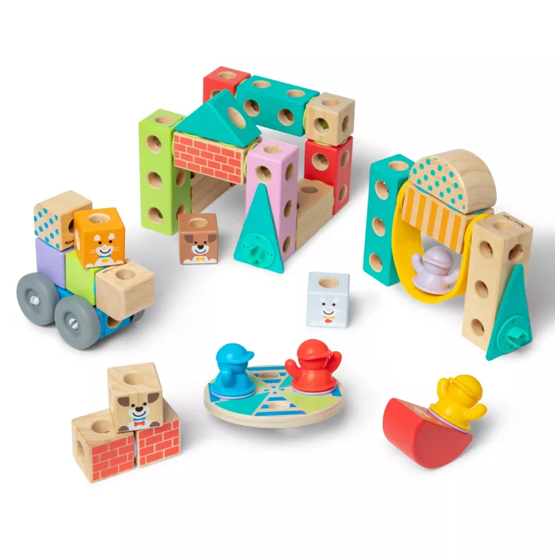 Melissa & Doug MDT BBN Blockables Town Pyst GML, 2 a, 73 tk, plastik, puit
