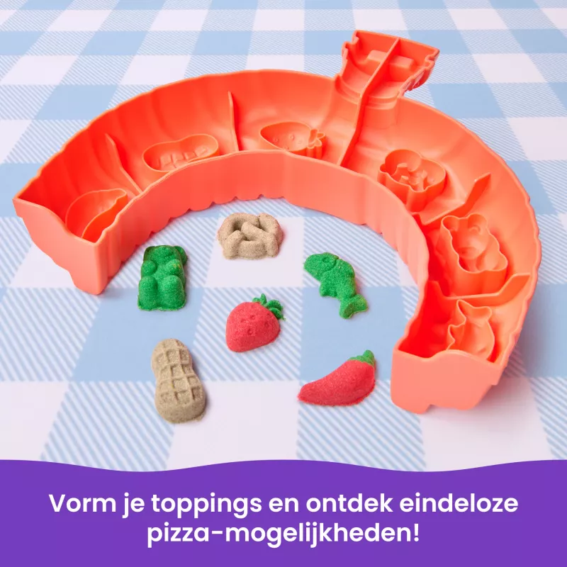 Kinetic Sand, SquishPizza tõusev pizzaahju mängukomplekt, loomingulised lihavõttekingid, sisaldab 0,45 kg vormitavat mänguliiva ja 5 tööriista, mängutoidu kunsti- ja meisterdamismänguasjad lastele