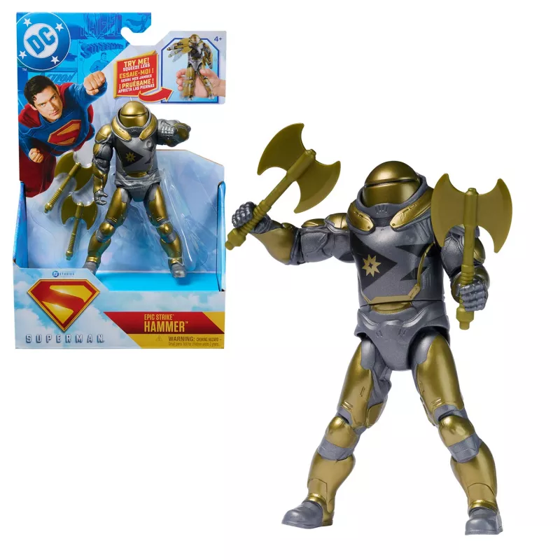 Märuli-figuur Superman Hammer of Boravia 6-tolline, filmistiil, sisaldab 2 tarvikut, kuldne/hall