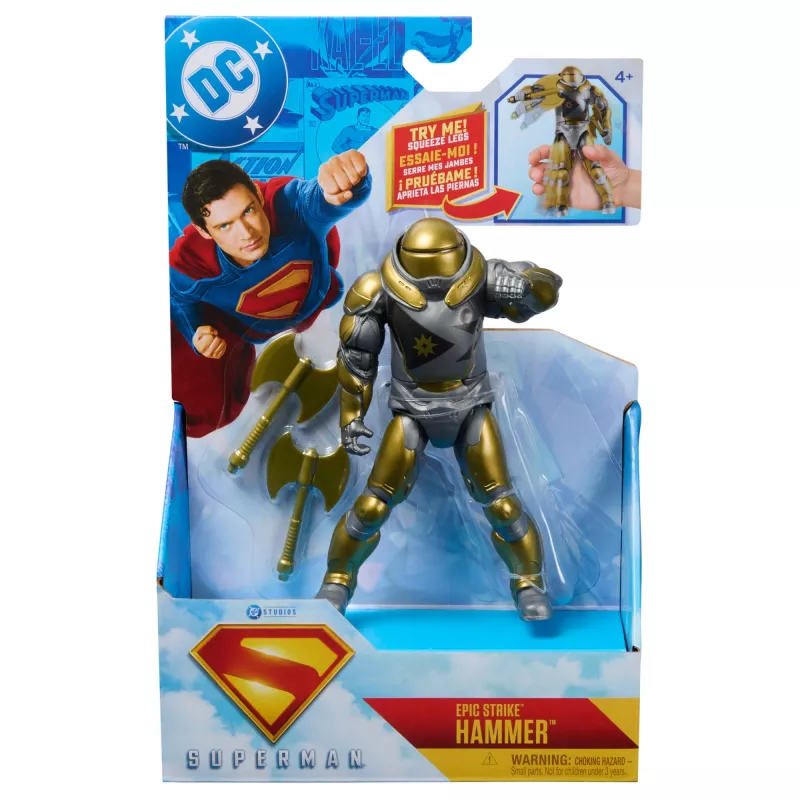 Märuli-figuur Superman Hammer of Boravia 6-tolline, filmistiil, sisaldab 2 tarvikut, kuldne/hall