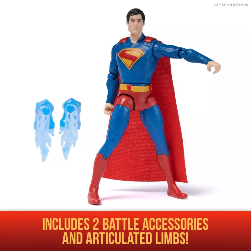 DC Comics , SUPERMAN Epic Strike tegevusfiguur, 6-tolline, autentse filmistiiliga, sisaldab 2 tarvikut, mänguasjad poistele ja tüdrukutele alates 4. eluaastast