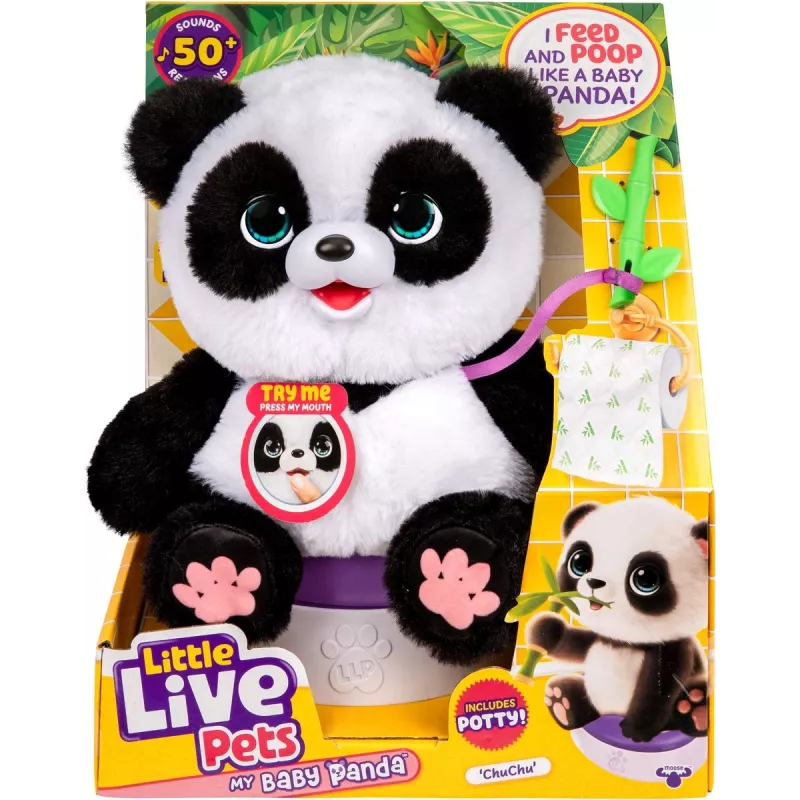 Moose Toys Little Live Pets My Baby Panda Chuchu, Mängupanda, 4 a, Interaktiivne, Heliga, AA