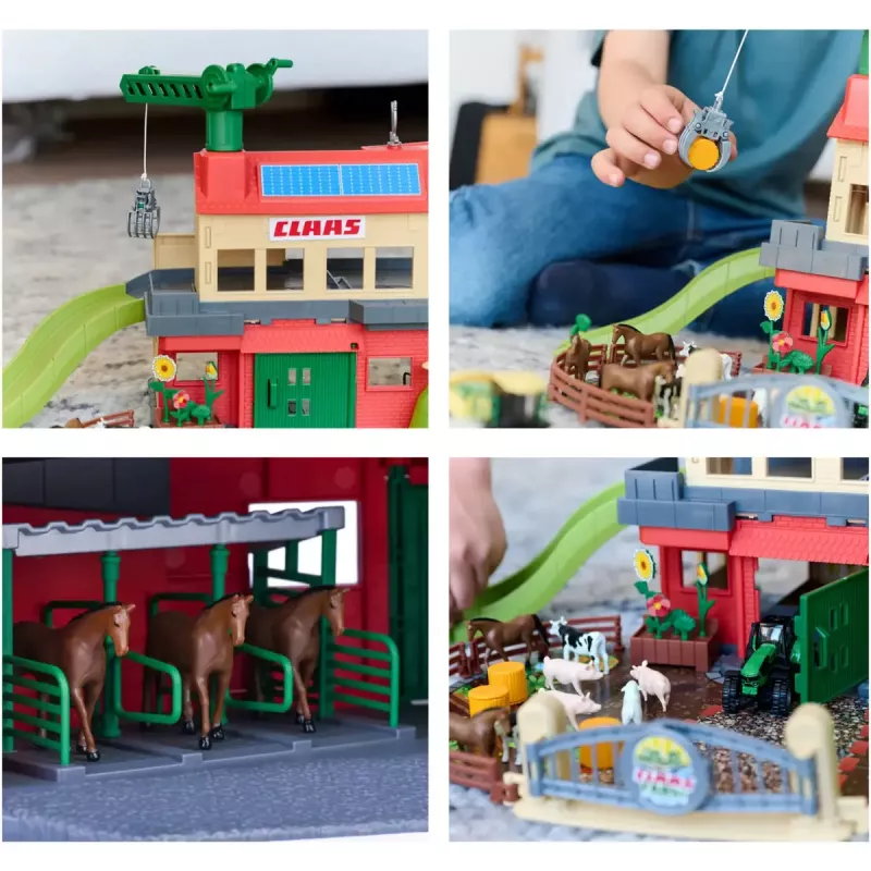 Mängukomplekt Simba‑Dickie Majorette CLAAS Farm Playset — mänguhooned, taluteemaline mängukomplekt