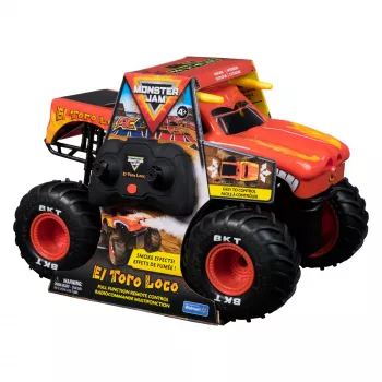 Monster Jam , El Toro Loco RC Monster Truck aatomiseeritava suitsuefektiga, mõõtkavas 1:15, laste mänguasi poistele ja tüdrukutele alates 3. eluaastast