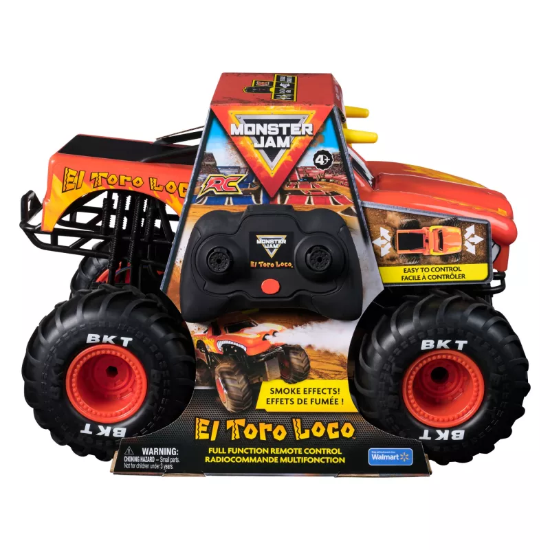 Monster Jam , El Toro Loco RC Monster Truck aatomiseeritava suitsuefektiga, mõõtkavas 1:15, laste mänguasi poistele ja tüdrukutele alates 3. eluaastast