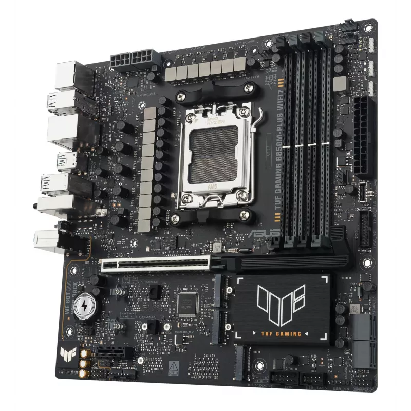 Emaplaat ASUS TUF GAMING B850M-PLUS WIFI7 micro ATX, AMD B850, Socket AM5, DDR5, 4 DIMM, 256GB, Wi‑Fi 7, 2.5Gb LAN