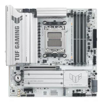 Emaplaat ASUS TUF GAMING B850M-PLUS WIFI7 W, AMD B850, Socket AM5, micro ATX, DDR5, 4×DIMM, kuni 256 GB, Wi‑Fi 7, 2.5Gb Ethernet
