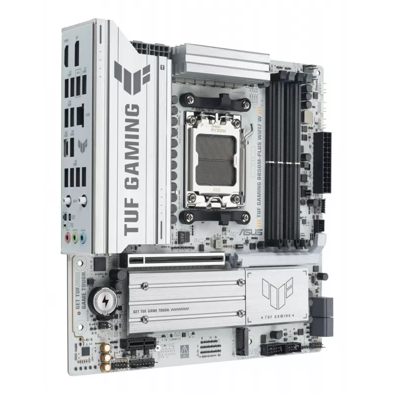 Emaplaat ASUS TUF GAMING B850M-PLUS WIFI7 W, AMD B850, Socket AM5, micro ATX, DDR5, 4×DIMM, kuni 256 GB, Wi‑Fi 7, 2.5Gb Ethernet