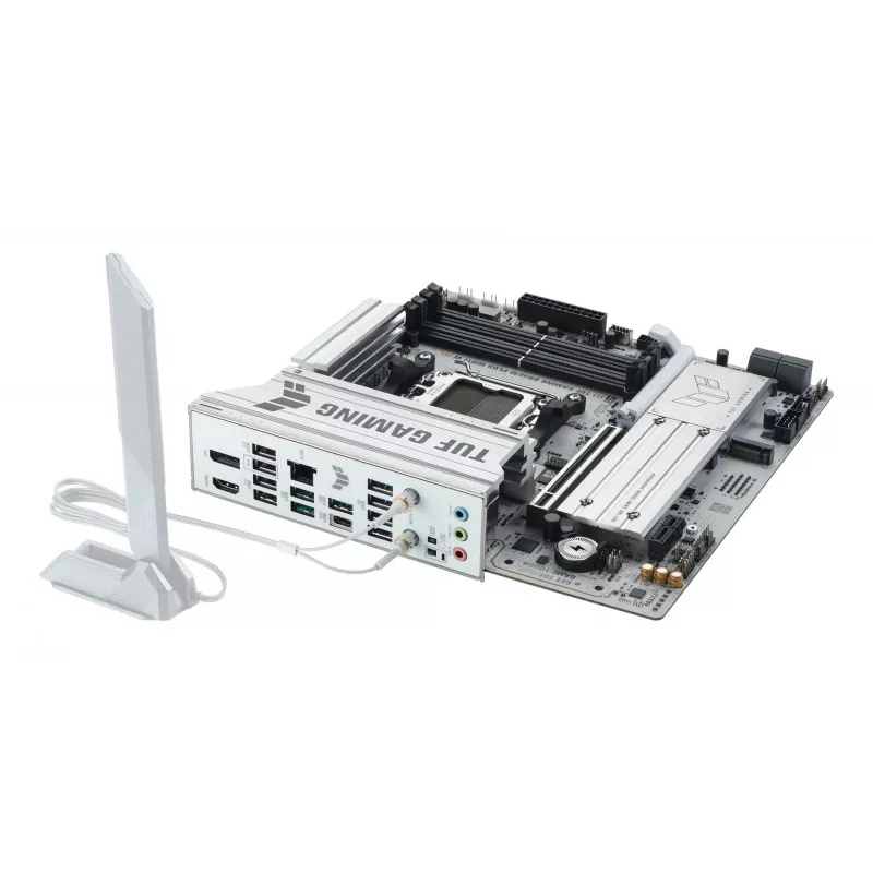 Emaplaat ASUS TUF GAMING B850M-PLUS WIFI7 W, AMD B850, Socket AM5, micro ATX, DDR5, 4×DIMM, kuni 256 GB, Wi‑Fi 7, 2.5Gb Ethernet