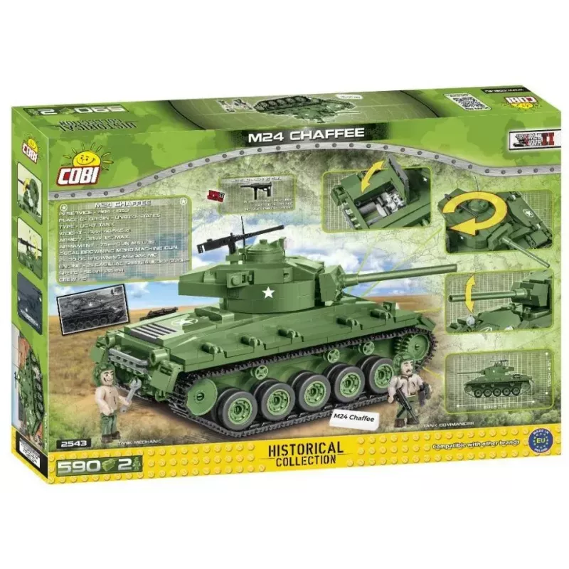 Ehitusklotsidest tank Cobi M24 Chaffee 1:35 mõõtkavas mudel, Cobi-2543