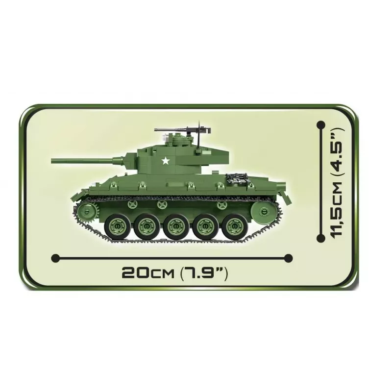 Ehitusklotsidest tank Cobi M24 Chaffee 1:35 mõõtkavas mudel, Cobi-2543