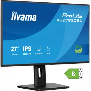 Monitor IIYAMA ProLite XB2792QSU-B1 27” IPS QHD 2560×1440 3 ms 178° VESA kõrguse reguleerimisega alus USB 3.2 jaotur kõlarid must B energia