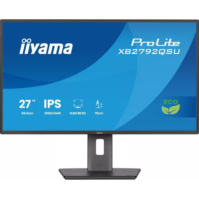 Monitor IIYAMA ProLite XB2792QSU-B1 27” IPS QHD 2560×1440 3 ms 178° VESA kõrguse reguleerimisega alus USB 3.2 jaotur kõlarid must B energia