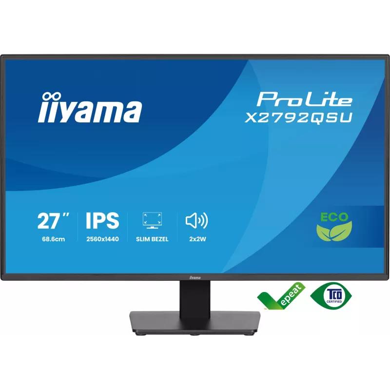 iiyama ProLite X2792QSU-B1 arvutimonitor 68,6 cm (27 tolli) 2560 x 1440 pikslit Quad HD LED must