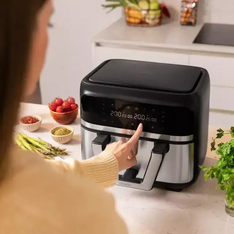 Kuumaõhufritüür Cecotec Cecofry Dual 9000 9 L 2850 W Must roostevaba teras
