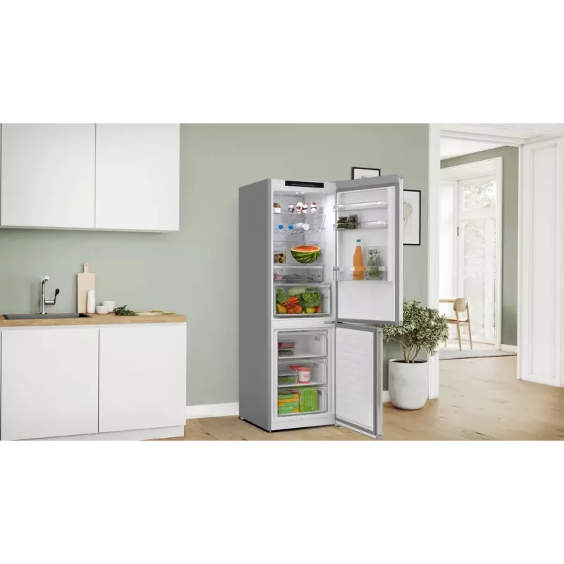 Bosch Serie 4 KGN362LAF külmik-sügavkülmik Eraldiseisev 321 L Metallik