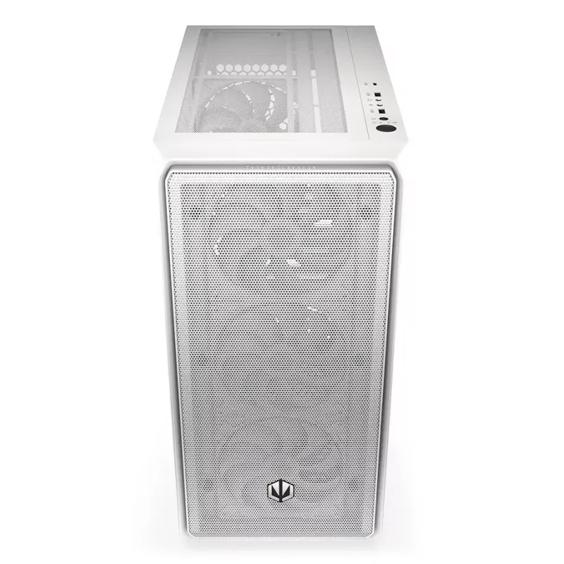 PC Midi Torn korpus ENDORFY ARX 500 ARGB Valge — karastatud klaas, toetab ATX/Micro-ATX/Mini-ITX, 3x140mm ees + 1x140mm taga, 1×3,5-tolline + 6×2,5-tollist pesa