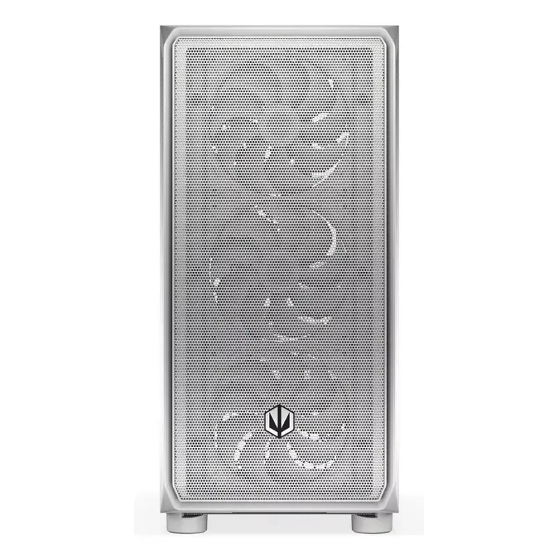 PC Midi Torn korpus ENDORFY ARX 500 ARGB Valge — karastatud klaas, toetab ATX/Micro-ATX/Mini-ITX, 3x140mm ees + 1x140mm taga, 1×3,5-tolline + 6×2,5-tollist pesa