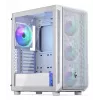 PC Midi Torn korpus ENDORFY ARX 500 ARGB Valge — karastatud klaas, toetab ATX/Micro-ATX/Mini-ITX, 3x140mm ees + 1x140mm taga, 1×3,5-tolline + 6×2,5-tollist pesa
