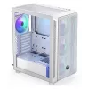 PC Midi Torn korpus ENDORFY ARX 500 ARGB Valge — karastatud klaas, toetab ATX/Micro-ATX/Mini-ITX, 3x140mm ees + 1x140mm taga, 1×3,5-tolline + 6×2,5-tollist pesa