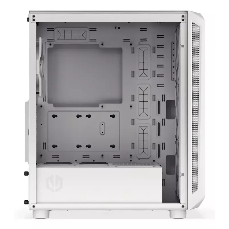 PC Midi Torn korpus ENDORFY ARX 500 ARGB Valge — karastatud klaas, toetab ATX/Micro-ATX/Mini-ITX, 3x140mm ees + 1x140mm taga, 1×3,5-tolline + 6×2,5-tollist pesa