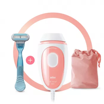 Braun Silk-expert Pro Silk-expert Mini intensiivne impulssvalgus (IPL) roosa, valge