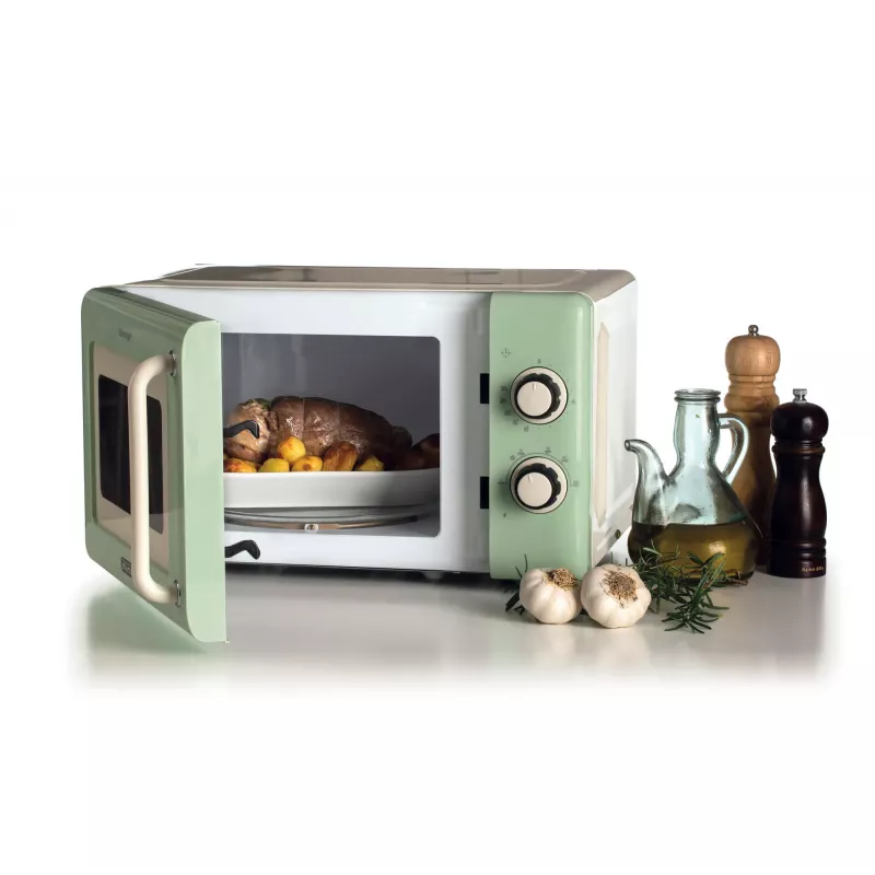Ariete Vintage Line 3960 Vintage mikrolaineahi, 800W, maht 20L, 3 funktsiooni, 5 küpsetustaset, taimer, roheline