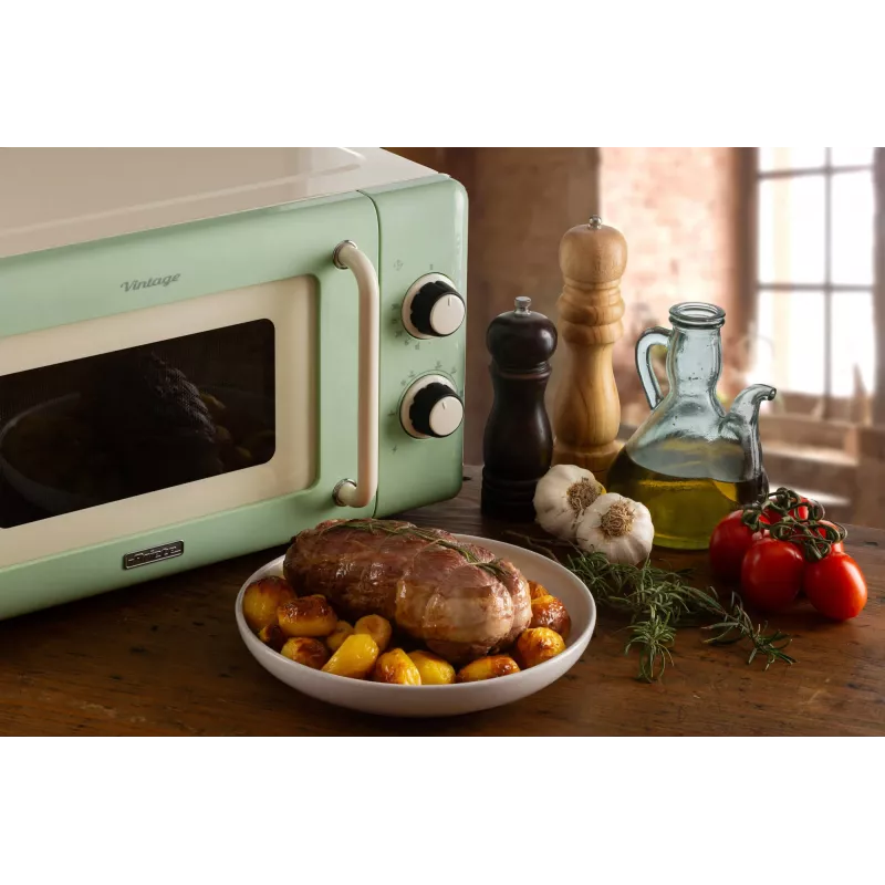 Ariete Vintage Line 3960 Vintage mikrolaineahi, 800W, maht 20L, 3 funktsiooni, 5 küpsetustaset, taimer, roheline