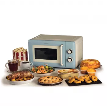 Ariete Vintage Line 3960 Vintage mikrolaineahi, 800 W, mahutavus 20 L, 3 funktsiooni, 5 küpsetustaset, taimer, sinine
