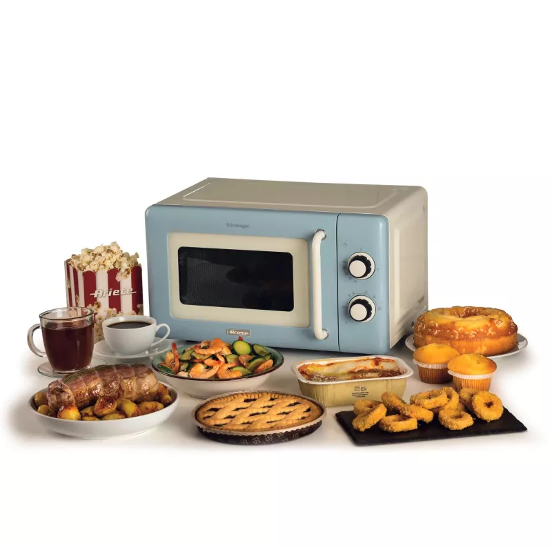 Ariete Vintage Line 3960 Vintage mikrolaineahi, 800 W, mahutavus 20 L, 3 funktsiooni, 5 küpsetustaset, taimer, sinine