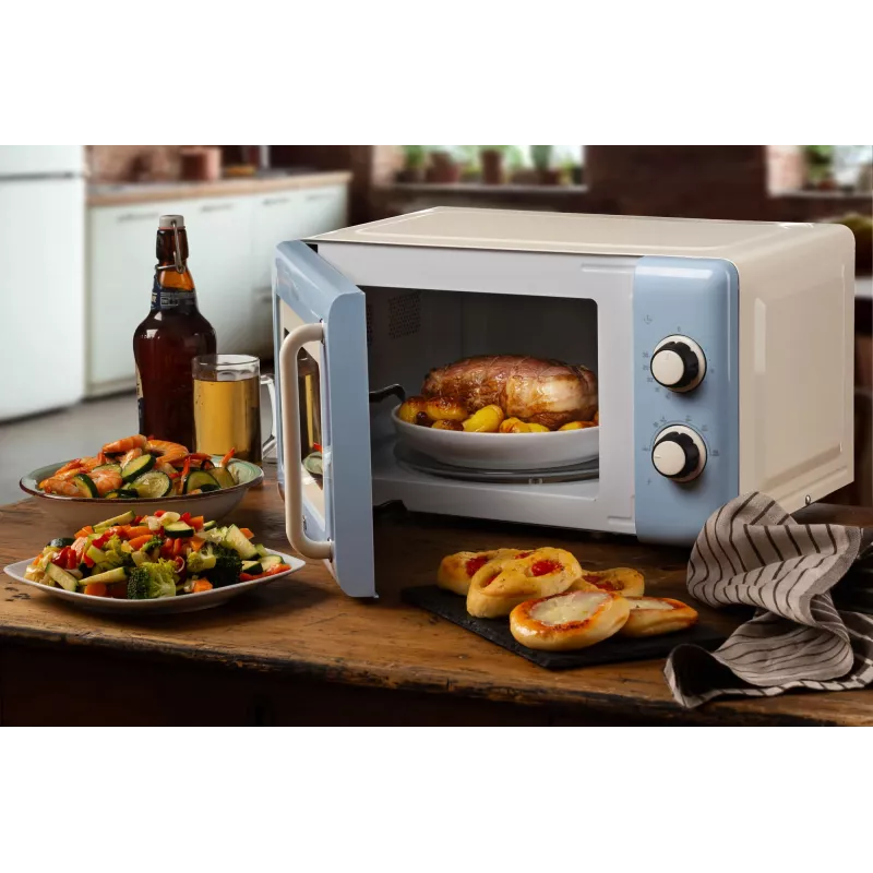 Ariete Vintage Line 3960 Vintage mikrolaineahi, 800 W, mahutavus 20 L, 3 funktsiooni, 5 küpsetustaset, taimer, sinine