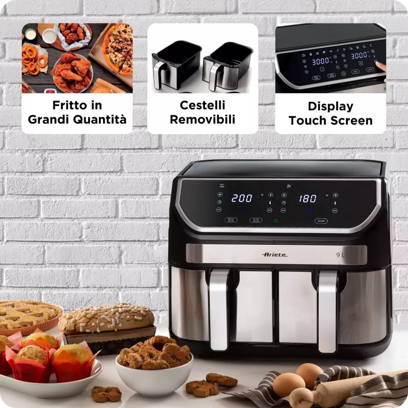 Kuumaõhufritüür Ariete 4625/00 9 L 2100 W Must Hõbedane