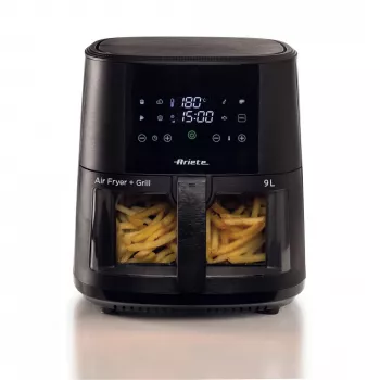Ariete 4630 Õhufritüür 9L, 1300W, Mahutavus 9L, Toiduvalmistamise maht 2,5 kg, 8 eelseadistatud programmi, Temperatuur kuni 200°, Läbipaistev korv toiduvalmistamise kontrollimiseks, Must